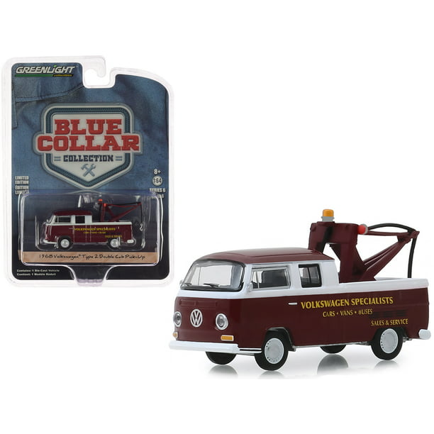 1968 VOLKSWAGEN DOUBLE CAB TYPE 2 PICKUP TOW TRUCK 1:64 SCALE DIECAST MODEL CAR